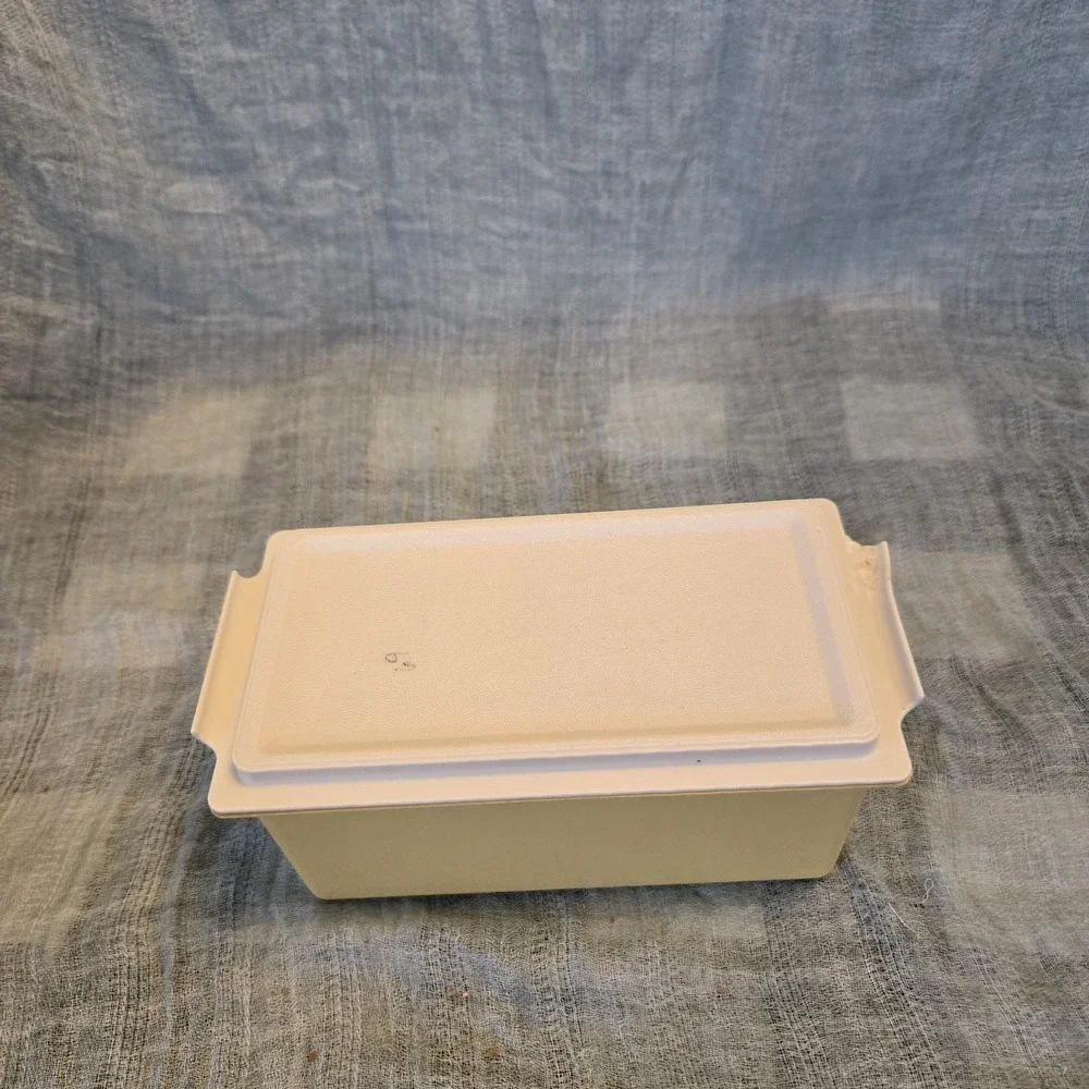 Vintage Tupperware Butter Keeper Dish Harvest Gold‎ Lid Beige Base
